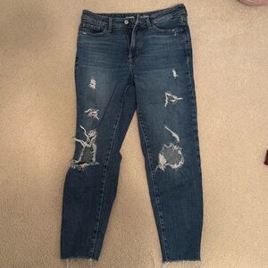 Old Navy O.G. Straight Hi-Rise Jeans - dark blue, size 8